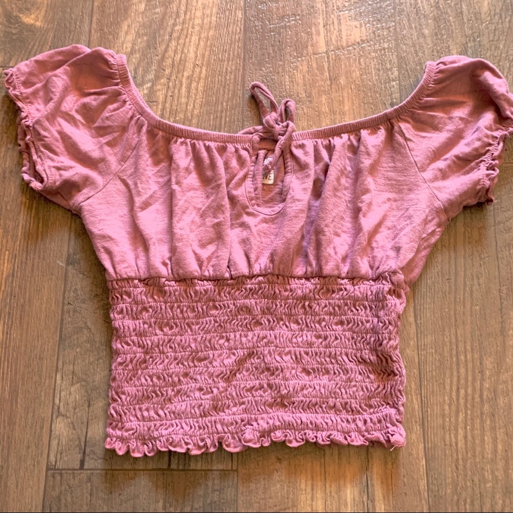Muave Pink ME WE Smocked Crop Top